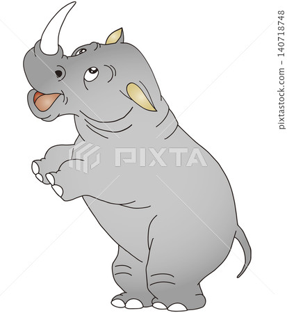 Hand-drawn animal illustration ☆ Rhinoceros 140718748