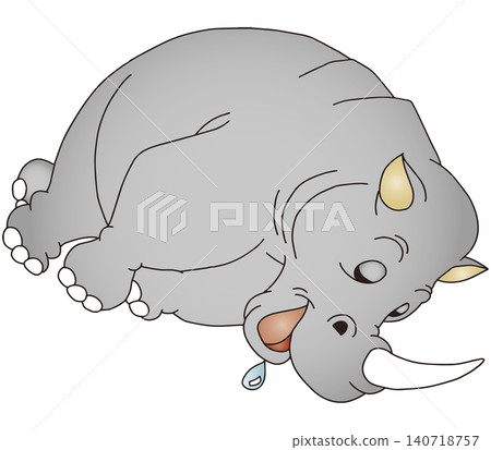 Hand-drawn animal illustration ☆ Rhinoceros Hand-drawn animal illustration ☆ Rhinoceros 140718757