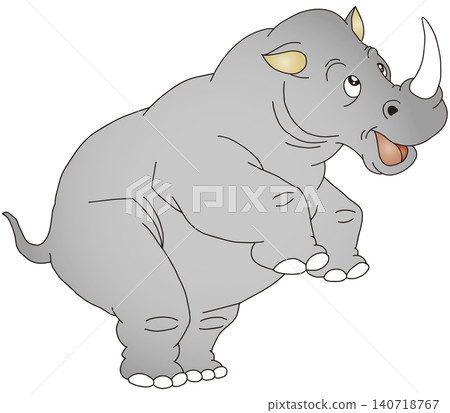 Hand-drawn animal illustration ☆ Rhinoceros 140718767