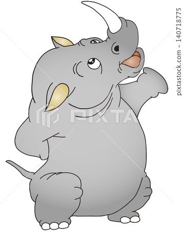 Hand-drawn animal illustration ☆ Rhinoceros 140718775
