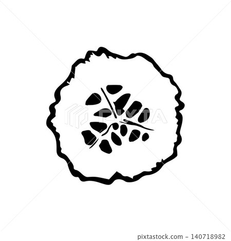 Hand-drawn simple vector illustration in black outline. Cucumber slice, round cut, healthy organic vegetables. Vegetarianism, food. Hand-drawn simple vector illustration in black outline. Cucumber slice, round cut, healthy organic vegetables. Vegetarianism, food. 140718982