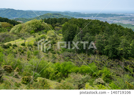 View of Lake Koyama from the summit of Mt. Sorayama, Tottori City, Tottori Prefecture 140719106
