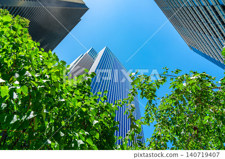 [Tokyo] Nihonbashi's refreshing greenery and skyscrapers 140719407