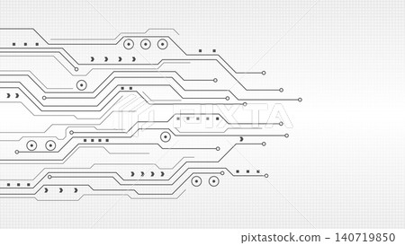 Abstract technology vector background with grey circuit board line pattern connection 140719850