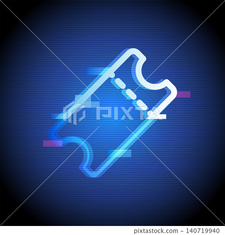 Coupon Ticket Icon with Neon Glitch Effect Coupon Ticket Icon with Neon Glitch Effect 140719940