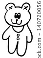 Hand drawn teddy bear doll outline for kid colouring book, plush toy, doll, childhood, youth, forever young, department store, animal, sticker, tattoo, shirt print, cartoon character, comic, mascot 140720056