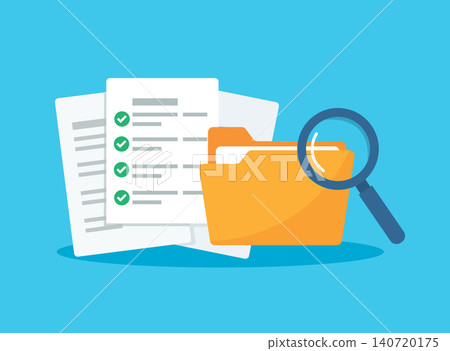 File Folders with Documents and Checklist for Office Organization 140720175