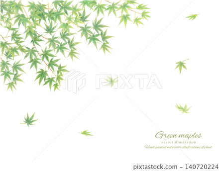 手繪藍色楓葉背景的向量圖。 140720224