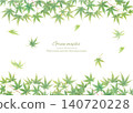 Vector illustration of a hand-drawn background of blue maple leaves. 140720228