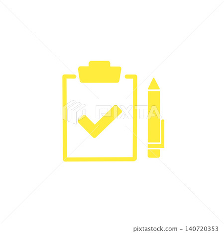Checklist and pen icon material - yellow - simple - illustration Checklist and pen icon material - yellow - simple - illustration 140720353