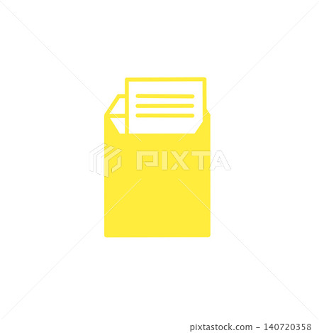 Illustration/icon material of a letter in an envelope with a white background Illustration/icon material of a letter in an envelope with a white background 140720358