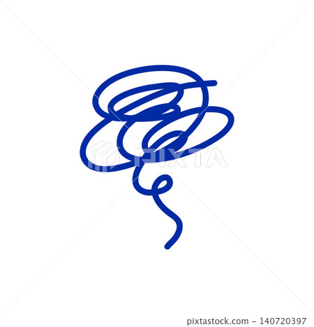 Blue swirling line art illustration, abstract design, white background Blue swirling line art illustration, abstract design, white background 140720397