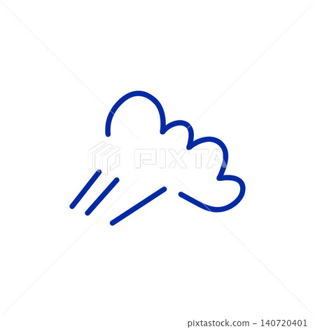 A blue line drawing icon representing windy weather. An illustration of wind, weather, nature, and symbols. A blue line drawing icon representing windy weather. An illustration of wind, weather, nature, and symbols. 140720401