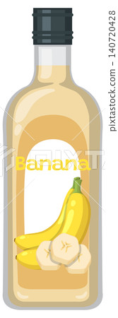 Banana Flavored Beverage Bottle Vector Illustration Banana Flavored Beverage Bottle Vector Illustration 140720428