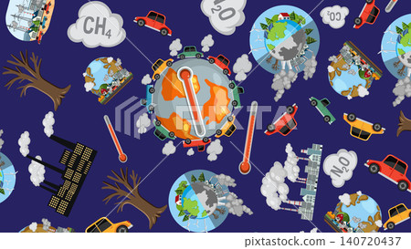 Vector Illustration of Global Warming and Climate Change Environmental Impact Vector Illustration of Global Warming and Climate Change Environmental Impact 140720437