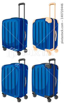 Blue Hard Shell Suitcase Set With Telescopic Handles Blue Hard Shell Suitcase Set With Telescopic Handles 140720446