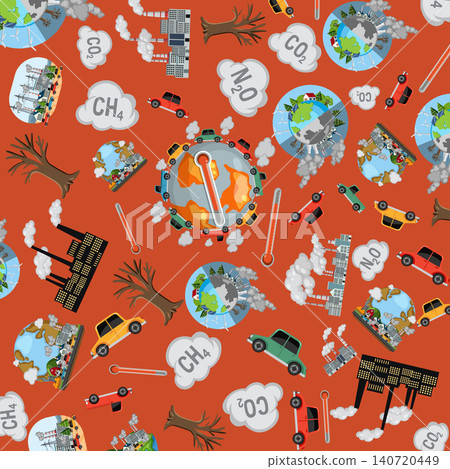 Vector Illustration Pattern of Global Warming and Climate Change Symbols Vector Illustration Pattern of Global Warming and Climate Change Symbols 140720449