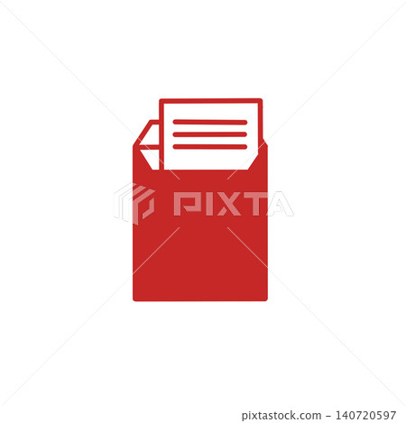 Simple icon material of an envelope and document | Red | Business/Communications Simple icon material of an envelope and document | Red | Business/Communications 140720597