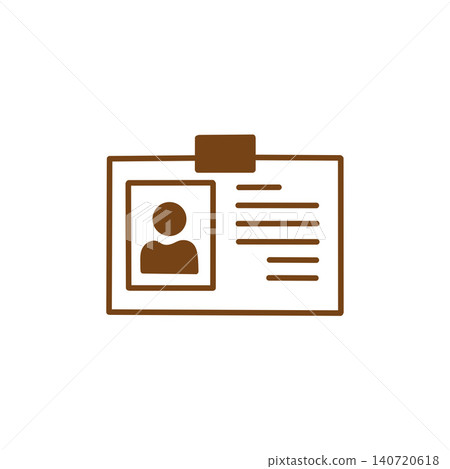 Illustrations of employee ID cards/ID cards/identification cards, with person icons. 140720618
