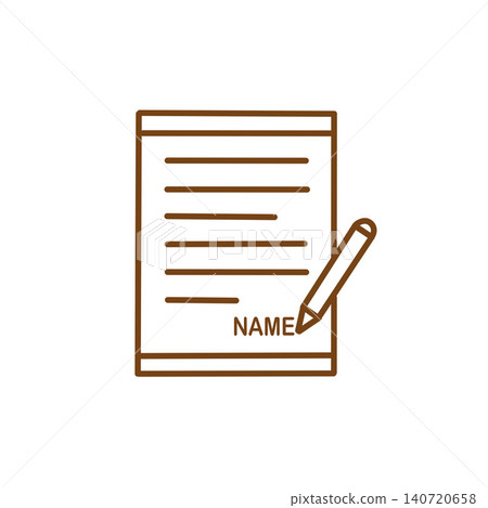 An icon of a pencil used to sign a contract. Represents themes of signing, contracts, procedures, and business. An icon of a pencil used to sign a contract. Represents themes of signing, contracts, procedures, and business. 140720658