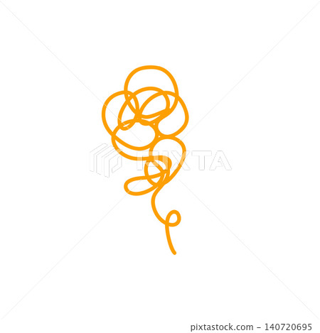 Abstract design illustration with intertwined orange lines on a white background - modern art. Abstract design illustration with intertwined orange lines on a white background - modern art. 140720695