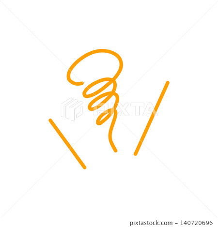 A simple, abstract illustration featuring an orange spring and lines. A simple, abstract illustration featuring an orange spring and lines. 140720696