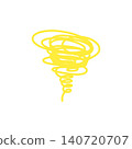 Yellow tornado illustration material - image of a typhoon or storm - simple design 140720707