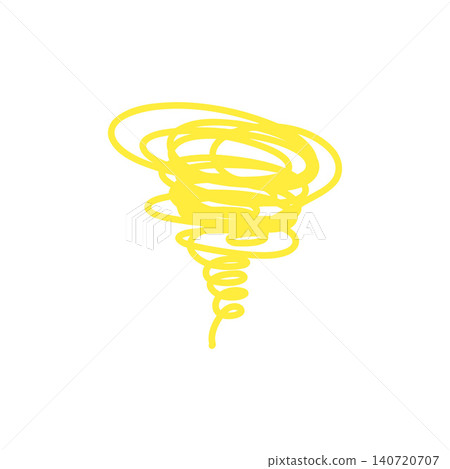 黃色龍捲風插畫素材 - 颱風或風暴影像 - 簡約設計 黃色龍捲風插畫素材 - 颱風或風暴影像 - 簡約設計 140720707