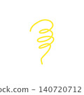 Yellow spring illustration, spiral shape, simple, white background, design material 140720712