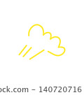 Simple yellow line art icon/illustration material depicting the appearance of wind. 140720716