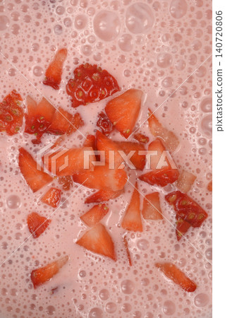 Strawberry Milkshake with Chopped Fruit Texture Strawberry Milkshake with Chopped Fruit Texture 140720806