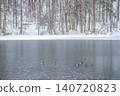 Mishaka Pond in winter, Chino City, Nagano Prefecture 140720823