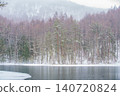 Mishaka Pond in winter, Chino City, Nagano Prefecture 140720824