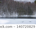 Mishaka Pond in winter, Chino City, Nagano Prefecture 140720829