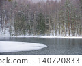 Mishaka Pond in winter, Chino City, Nagano Prefecture 140720833