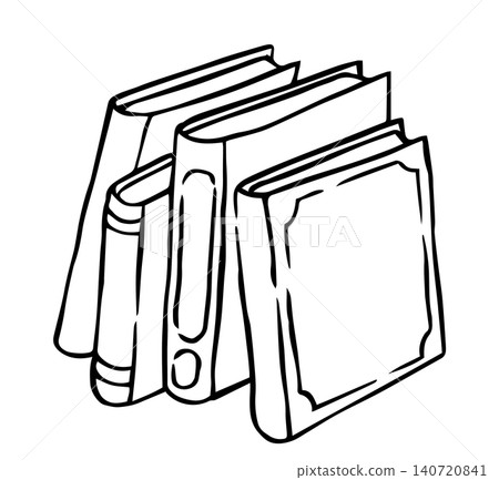 A stack of books. Sketch illustration in vintage style. A stack of books. Sketch illustration in vintage style. 140720841