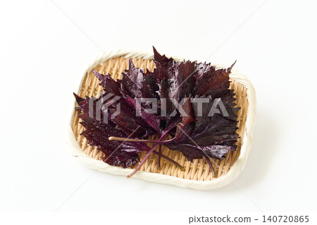Red shiso on a colander Red shiso on a colander 140720865