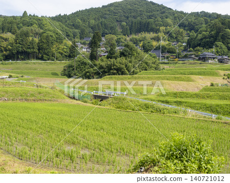 The scenery of Inagawa Town with its terraced rice fields 140721012