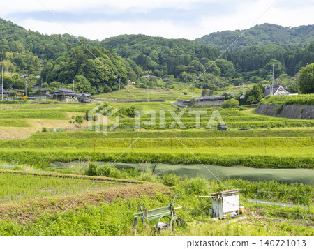 The scenery of Inagawa Town with its terraced rice fields The scenery of Inagawa Town with its terraced rice fields 140721013