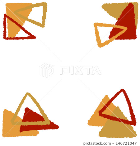 Hand-painted autumn-colored geometric frame material 140721047