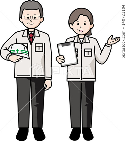 Senior construction workers: men and women Senior construction workers: men and women 140721104