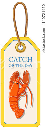 Mediterranean Seafood Tag with Red Lobster and Catch of the Day Text 140721450