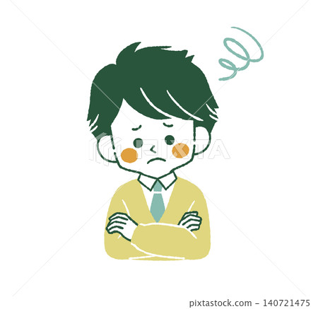 一名陷入困境的男學生 - 4 種顏色 一名陷入困境的男學生 - 4 種顏色 140721475