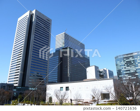 A view of Minato Mirai under the blue sky A view of Minato Mirai under the blue sky 140721636