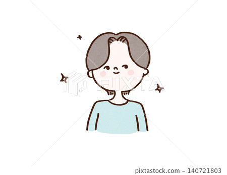 A handsome man with a center-parted hairstyle (Men's Hair & Beauty) A handsome man with a center-parted hairstyle (Men's Hair & Beauty) 140721803