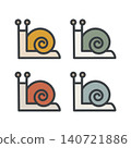 Snail icon set of 4 colors - Natural colors 140721886