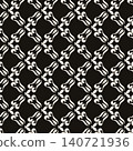 Vector geometric floral pattern. Ornamental seamless texture in traditional ethnic style. Abstract monochrome ornament with flower shapes. 140721936