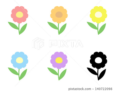 簡單的花圖標集 140722098