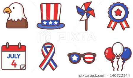Independence Day Celebration Icons Set Independence Day Celebration Icons Set 140722344