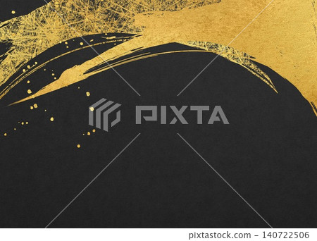 Japanese style background with gold brush art Japanese style background with gold brush art 140722506